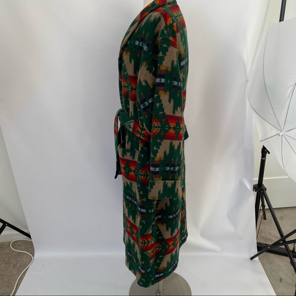Pendleton RARE Wool Aztec Long Blanket Coat Made In USA - Picture 8 of 13